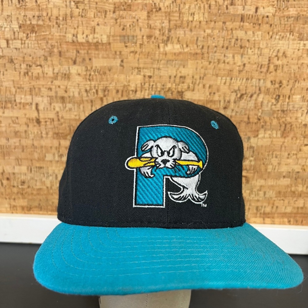 Vintage New Era Portland Sea Dogs Snapback Hat MiLB Baseball Cap Black Teal USA
